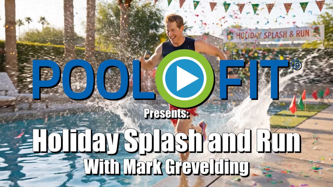 Water exercise and running are combined in this 50-minute Poolfit water exercise video.