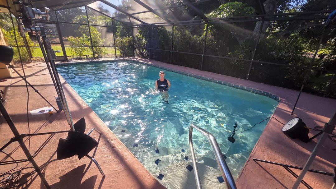 Water Walking is good medicine  for the body. Filming a water walking video for Fitmotivation. 