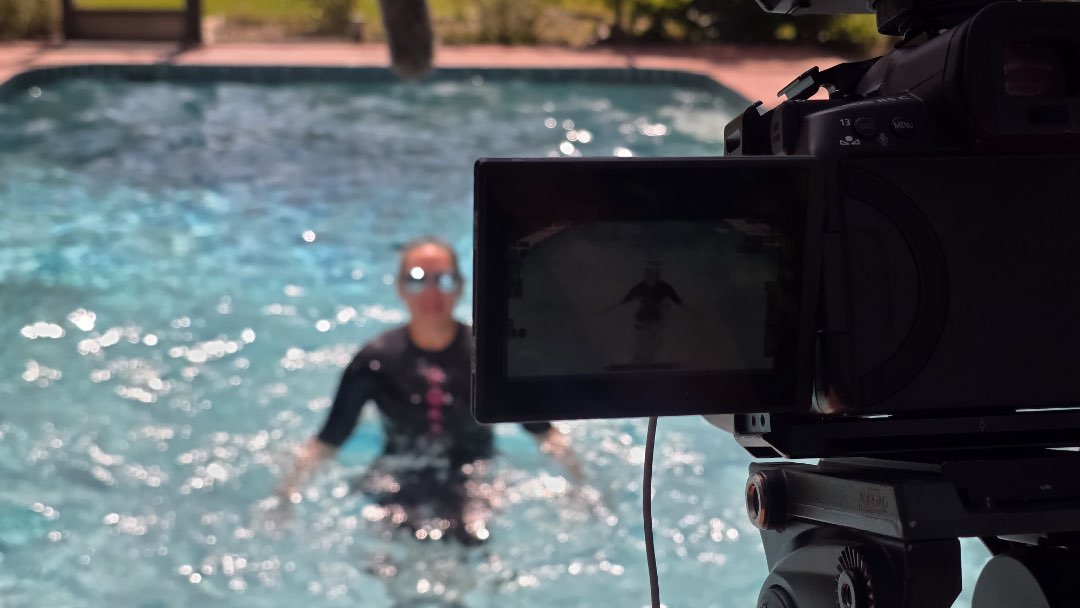 The Poolfit App dooing their part to improve brain health by filming H2O Neurobics.