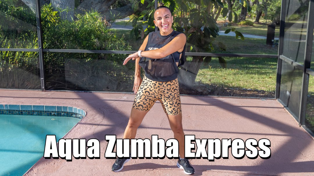 Filming a special collab Aqua Zumba video for the Poolfit App.