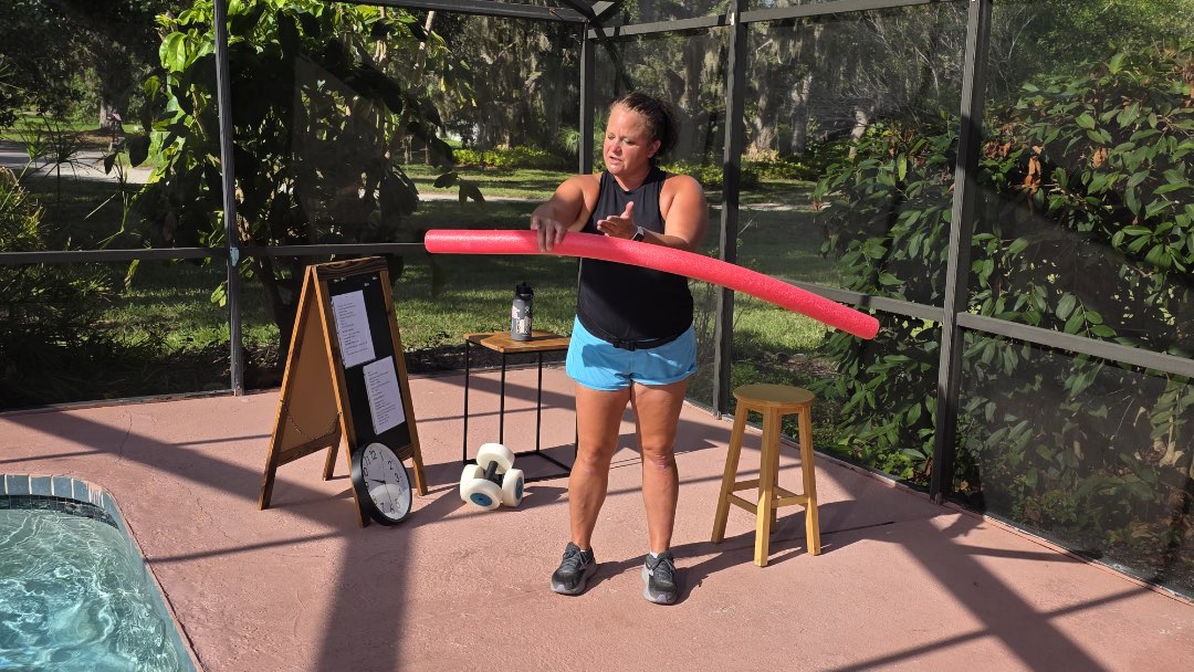 Filming HydroCon, an aquatic fitness instructor video  for Fitmotivation.
