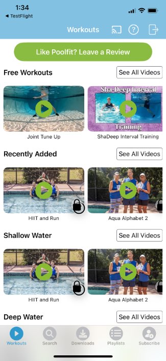 Try free pool workouts on the Poolfit app