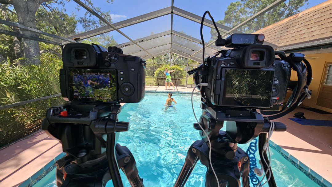 Filming Aqua Zumba® Explore Splash for the Poolfit App 