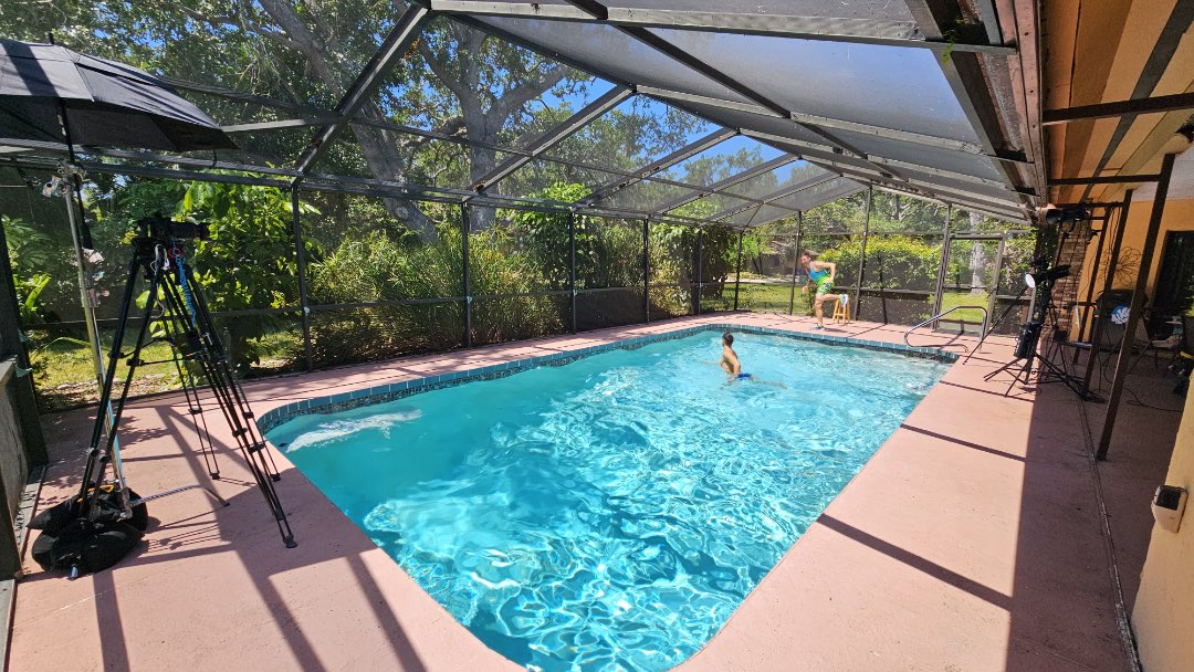 Filming Aqua Zumba® Pool Party for the Fitmotivation Aquatic Fitness Instructor On-Demand-Video platform