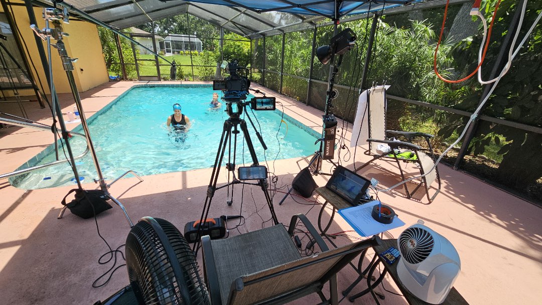 Filming Aerobic Intervals for the Fitmotivation Aquatic Fitness Instructor Video-on-Demand Platform