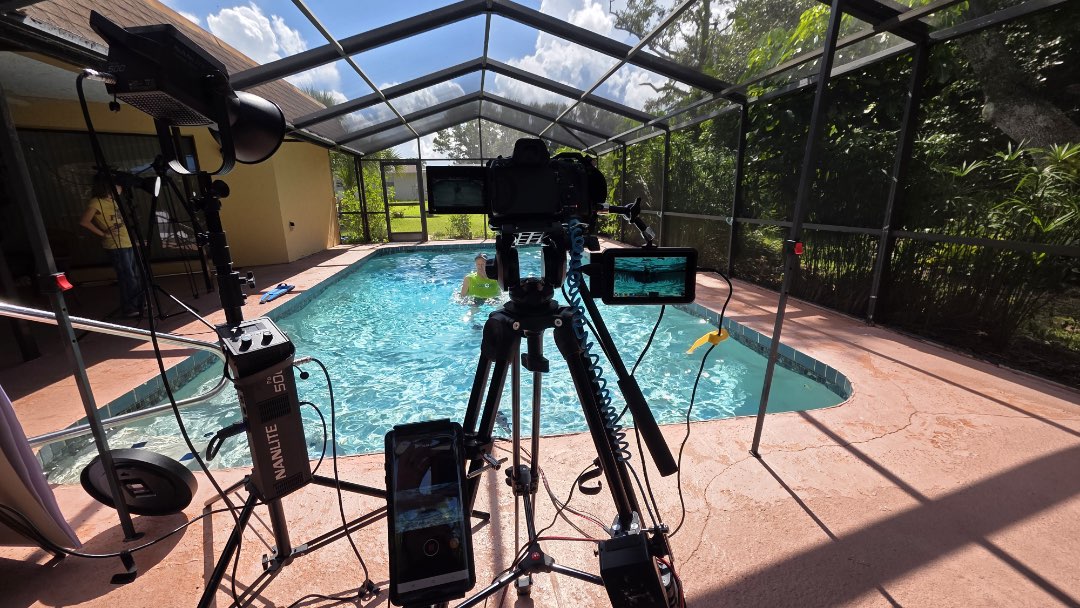 Filming 20 Water Exercises, a new video for the Poolfit app